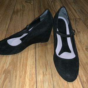 Johnston & Murphy Black Mary Jane Wedges